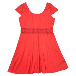 EUC Coral Crochet Cut Out Skater Dress Size XL